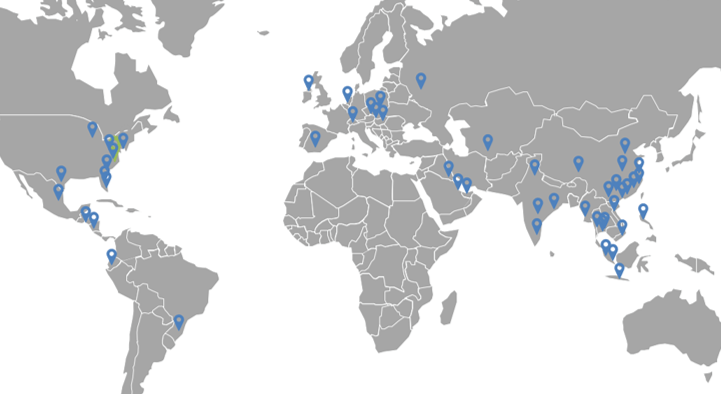 carte du réseau éducatif North Anglia