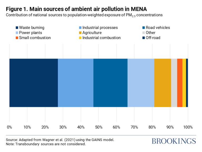 Figure 1. Principales sources de pollution de l'air ambiant dans la région MENA