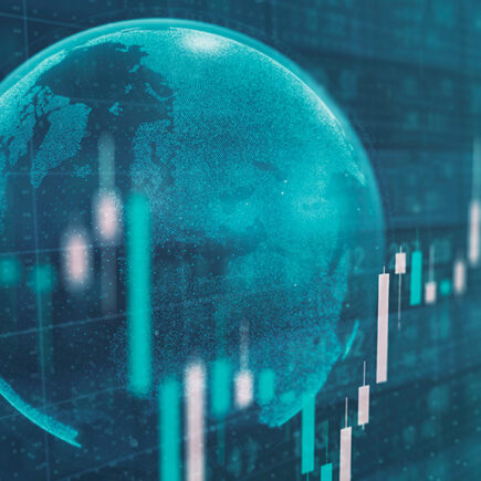 Photo: Globe on a graph