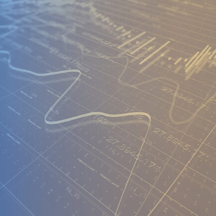 decorative illustration: chart and stock prices background.