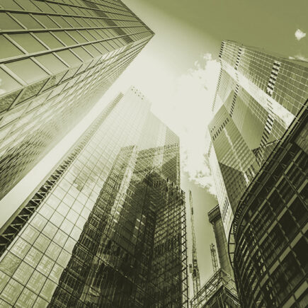 Decorative image: View of high rise glass building and dark steel in London