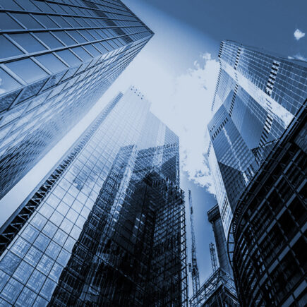 Decorative image: View of high rise glass building and dark steel in London