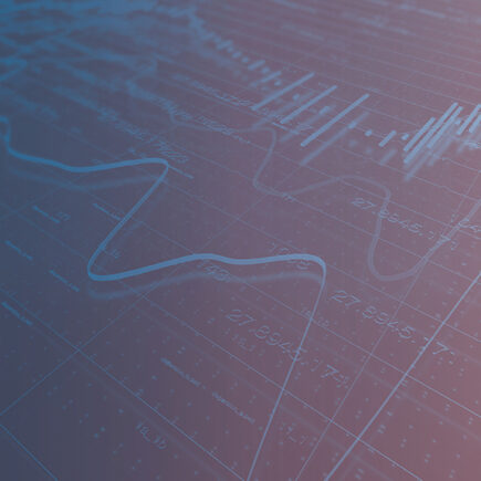 decorative photo of line and bar chart over data