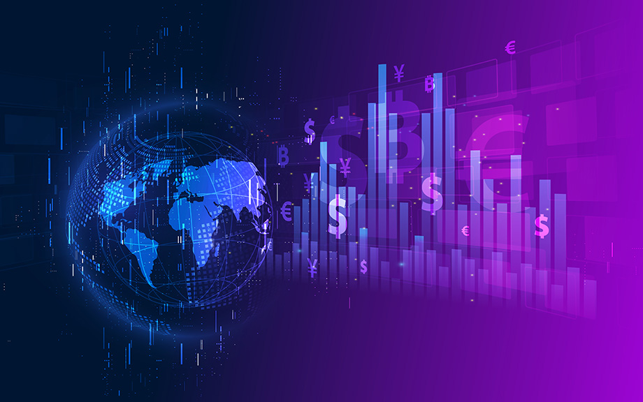 Decorative Photo: Money transfer. Global Currency. Stock Exchange. Stock vector illustration