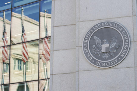 Photo: Washington, DC, USA - June 25, 2022: The logo of the U.S. Securities and Exchange Commission