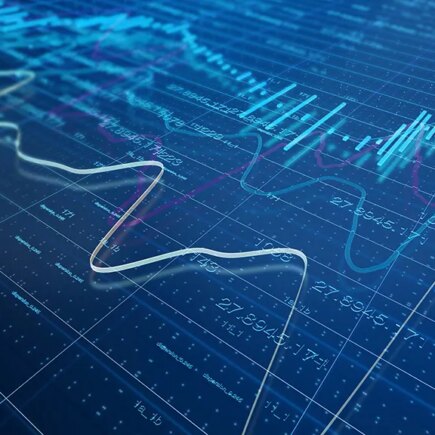 decorative photo: chart and stock prices background.