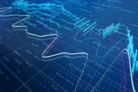 decorative photo: chart and stock prices background.