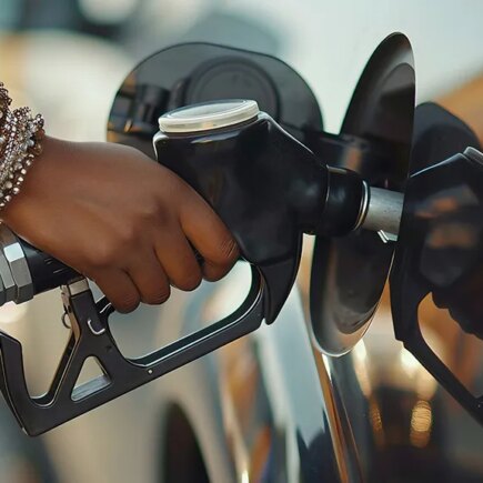 AI generated: Hand Of A Woman Pumping Gas Into A Vehicle