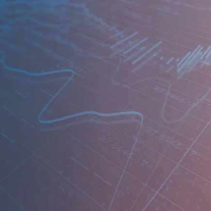 decorative photo of line and bar chart over data
